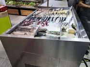 Supermarket Open Stainless Steel Fish Display Freezer