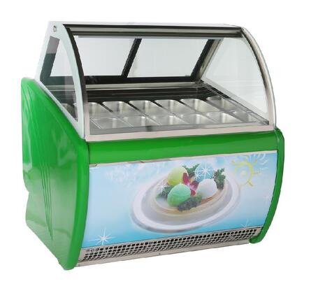 14 Pans Stainless Steel Pastry Shop Ice Cream Display Freezer 0