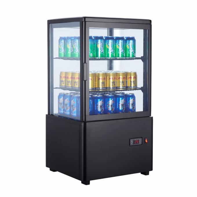 Convenience Store Vertical 4 Flat Glass Countertop Display Chiller 1